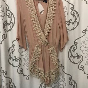 Light pink lace romper